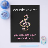 音楽イベントフローラクレフ、 音符記号 チラシ (シングル)
