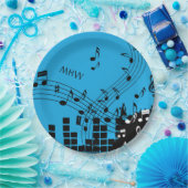 音楽イラストレーションのカスタムなモノグラムの紙皿 ペーパープレート (パーティー)