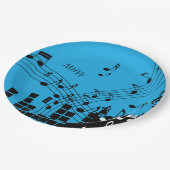 音楽イラストレーションのカスタムなモノグラムの紙皿 ペーパープレート (アングル)