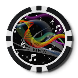 音楽イラストレーションカスタムモノグラムトランプのポーカーチップ ポーカーチップ