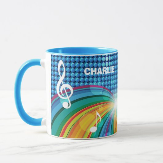 音楽イラストレーションカスタムモノグラムマグス マグカップ (左)