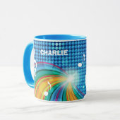 音楽イラストレーションカスタムモノグラムマグス マグカップ (正面左)