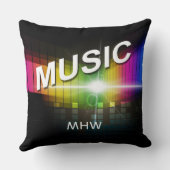 音楽イラストレーションカスタムモノグラム装飾用クッション クッション (裏面)