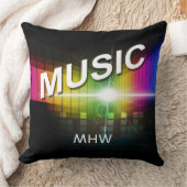 音楽イラストレーションカスタムモノグラム装飾用クッション クッション (ブランケット)