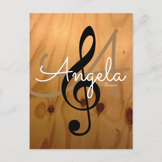 音楽インスパイア、粗野な木の質パーソナライズされた感、 ポストカード (正面)