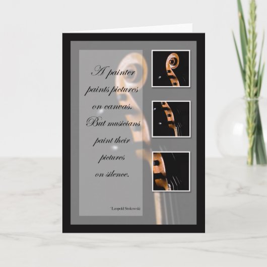 音楽インスピレーションチェロまたはベース カード (正面)