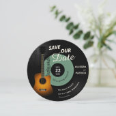 音楽ウェディング日付の保存ヴィンテージレコードQRコード セーブザデート (スタンド正面)