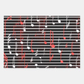 音楽エレガントシート赤、白、黒のラップ ラッピングペーパーシート (正面3)