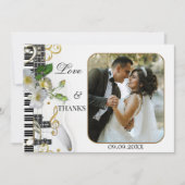 音楽エレガントテーマの結婚写真サンキューカード サンキューカード (正面)