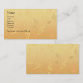 音楽エレガントノートの名刺 – 金ゴールド音楽 名刺 (正面/裏面)