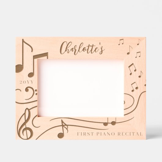音楽エレガントノート名パーソナライズされたKeepsake レーザー彫刻フレーム (正面)