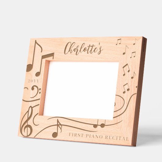 音楽エレガントノート名パーソナライズされたKeepsake レーザー彫刻フレーム (左)