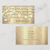 音楽エレガントフェイク金ゴールドフォイルハート 名刺 (正面/裏面)