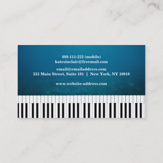 音楽エレガントプロフェッショナルピモダンアノ先生 名刺 (裏面)