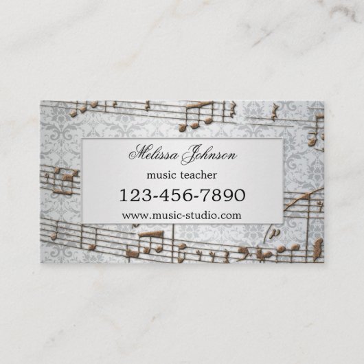音楽エレガントレッスンアポイントメント名刺 予約カード (正面)