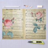 音楽エレガントヴィンテージバラ曲シート 薄葉紙 (クラフト)