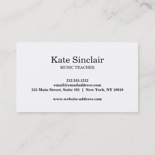 音楽エレガント先生ギターミュージカル名刺 名刺 (裏面)