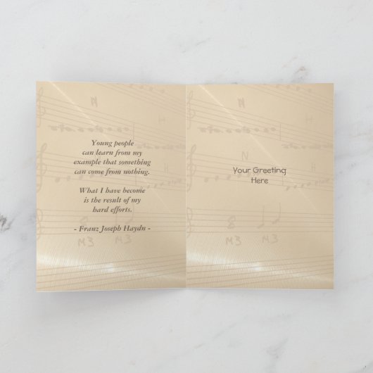音楽エレガント先生ハイドン引用文 カード (内部)