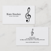 音楽エレガント先生ピアノ鍵ミュージカル事業 名刺 (正面/裏面)