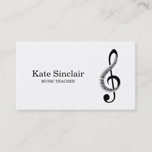 音楽エレガント先生ピアノ鍵ミュージカル事業 名刺 (正面)