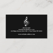 音楽エレガント先生ピアノ鍵ミュージカル 名刺 (裏面)