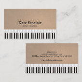 音楽エレガント先生ピアノ鍵ミュージカル 名刺 (正面/裏面)