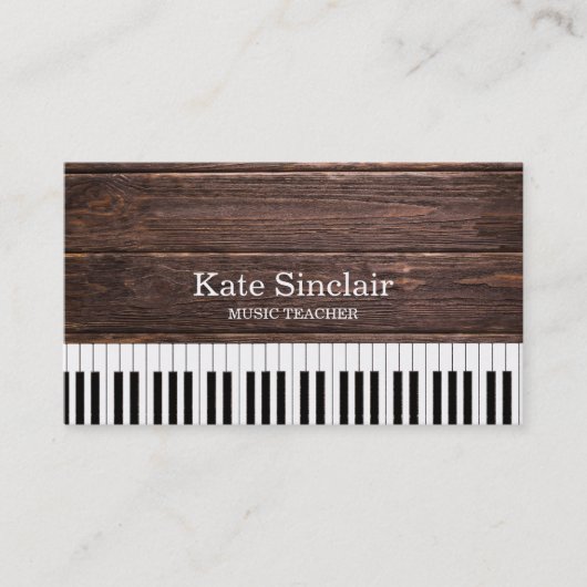 音楽エレガント先生ピアノ鍵ミュージカル 名刺 (正面)