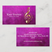 音楽エレガント先生ピアノ鍵ミュージカル 名刺 (正面/裏面)