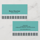 音楽エレガント先生ピアノ鍵ミュージカル 名刺 (正面/裏面)