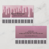 音楽エレガント先生ピアノ鍵ミュージカル 名刺 (正面/裏面)