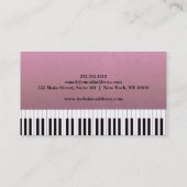 音楽エレガント先生ピアノ鍵ミュージカル 名刺 (裏面)