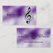 音楽エレガント先生ピアノ鍵ミュージカル 名刺 (正面/裏面)