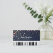 音楽エレガント先生ピアノ鍵ミュージカル 名刺 (スタンド正面)