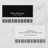 音楽エレガント先生ピアノ鍵ミュージカル 名刺 (正面/裏面)