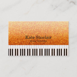 音楽エレガント先生ピアノ鍵ミュージカル 名刺