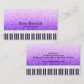 音楽エレガント先生ピアノ鍵ミュージカル 名刺 (正面/裏面)