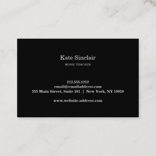 音楽エレガント先生鍵ミュージカル名刺 名刺