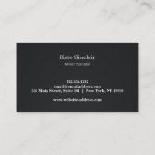 音楽エレガント先生鍵ミュージカル名刺 名刺 (裏面)