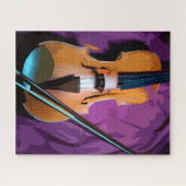 音楽エレガント愛好家のための紫の絹のバイオリン ジグソーパズル (横)
