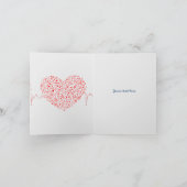 音楽エレガント赤と白ハート シーズンカード (内部)