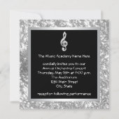 音楽エレガント高音クレフ、 音符記号リサイタル招待状 招待状 (裏面)