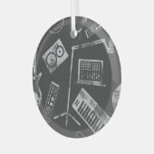 音楽エレメント：ヴィンテージのシームレスな背景。 ガラスオーナメント (正面左)