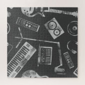 音楽エレメント:ヴィンテージのシームレスな背景。 ジグソーパズル (横)