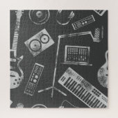 音楽エレメント:ヴィンテージのシームレスな背景。 ジグソーパズル (縦)