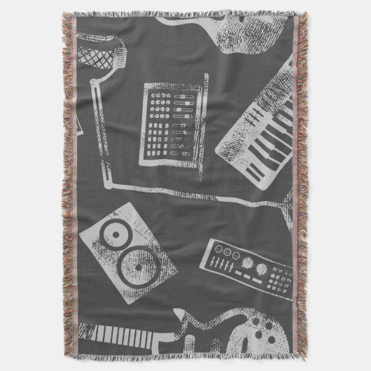 音楽エレメント:ヴィンテージのシームレスな背景。 スローブランケット (正面縦)