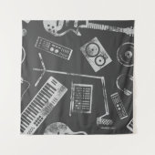 音楽エレメント：ヴィンテージのシームレスな背景。 タペストリー (正面(横))
