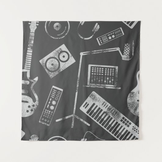 音楽エレメント：ヴィンテージのシームレスな背景。 タペストリー (正面)