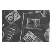 音楽エレメント:ヴィンテージのシームレスな背景。 枕カバー (裏面)