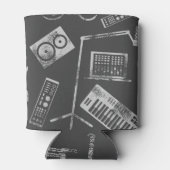 音楽エレメント:ヴィンテージのシームレスな背景。 缶クーラー (裏面)