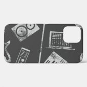 音楽エレメント：ヴィンテージのシームレスな背景。 Case-Mate iPhoneケース (裏面 (横))